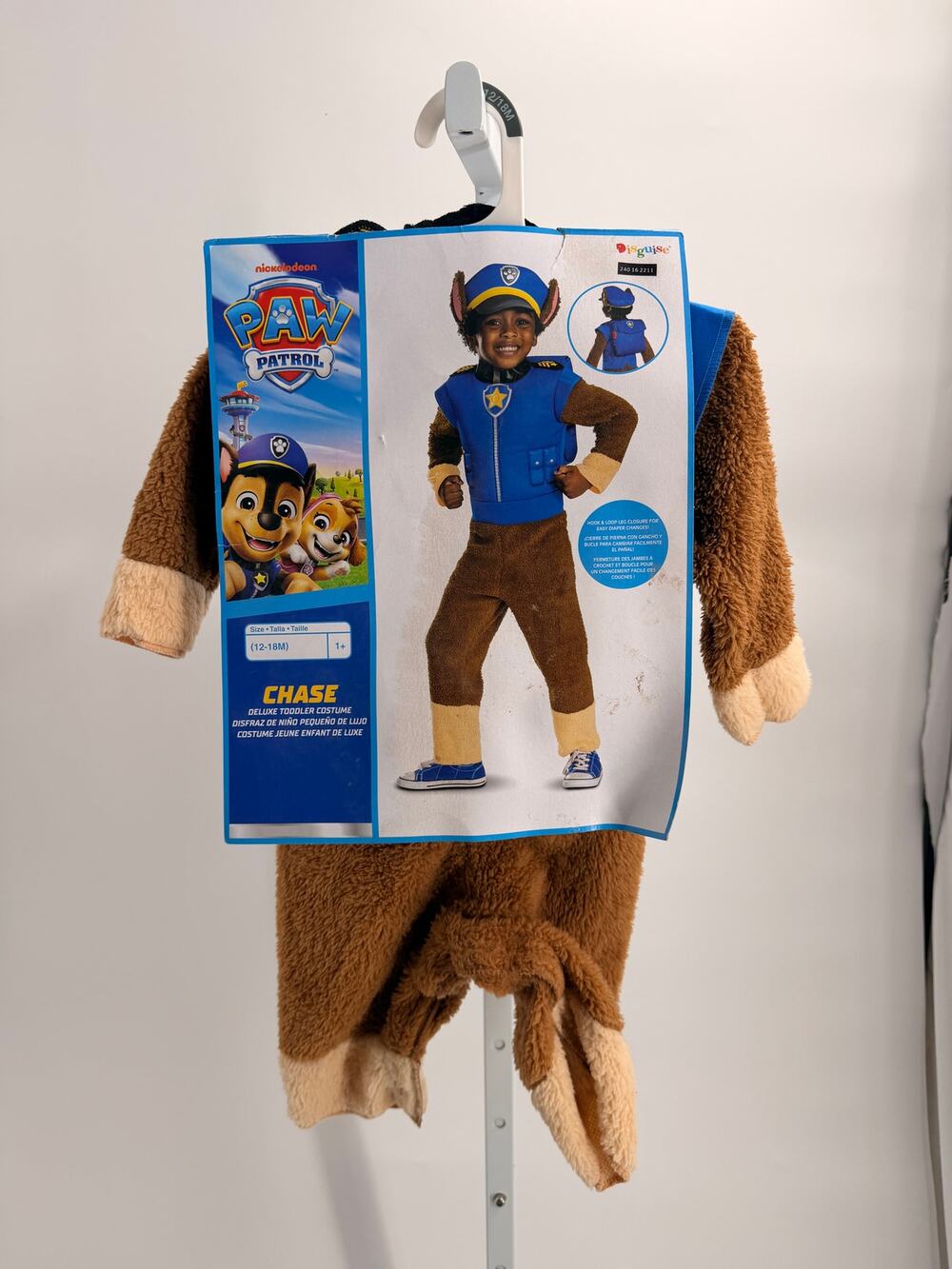 PAW Patrol Chase Deluxe Toddler Costume 12-18M Jumpsuit Headpiece Pup Pack NWT